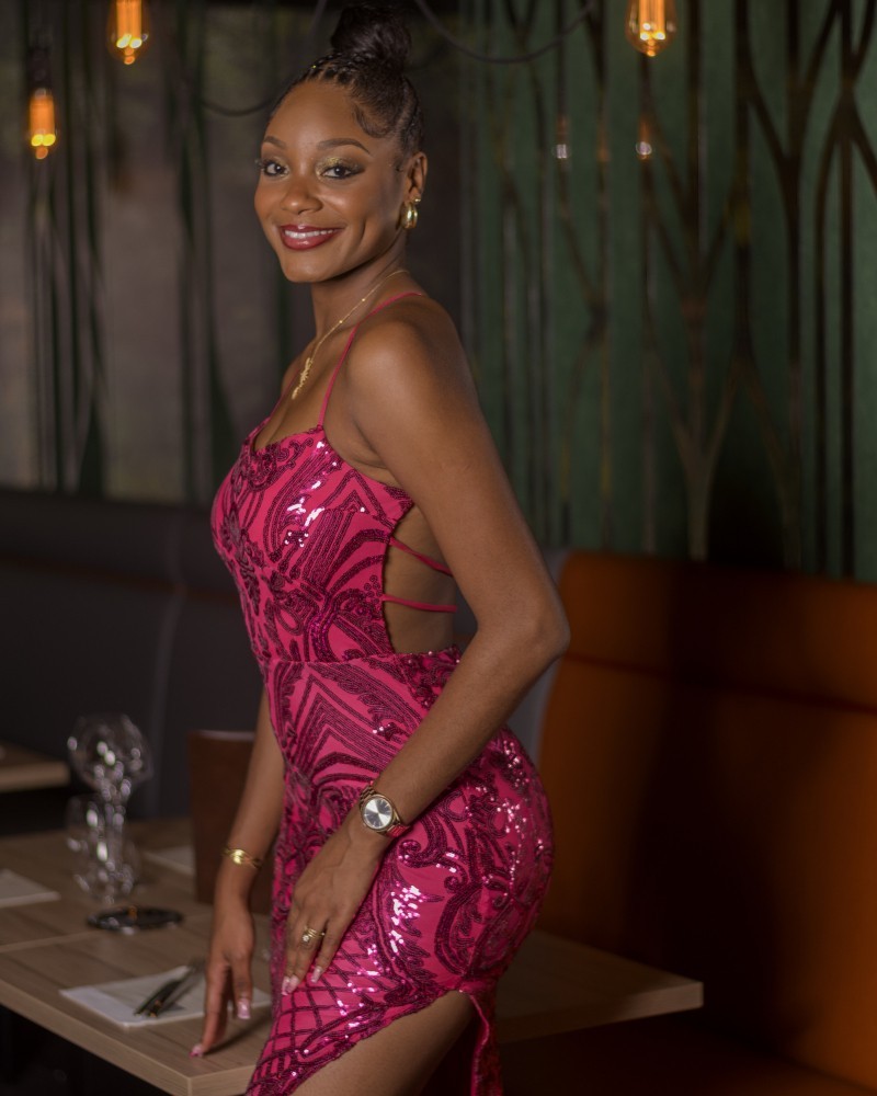 Pinky Mood - Robe Longue en Sequins Fuchsia - Keyleen's Kloset